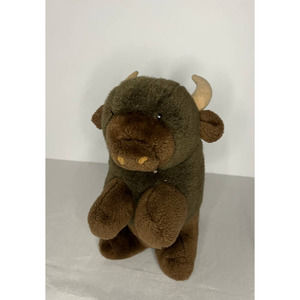 Stuffed Buffalo Brown Bison Its All Greek To Me Plush Wildlife Animal 11" Toy